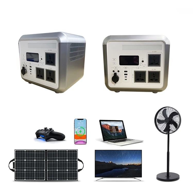Bateria solar recarregável de lítio de 1200W, gerador de energia portátil ao ar livre
